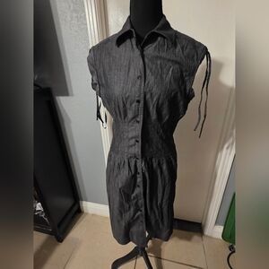 Gray Calvin Klein Button Up Dress